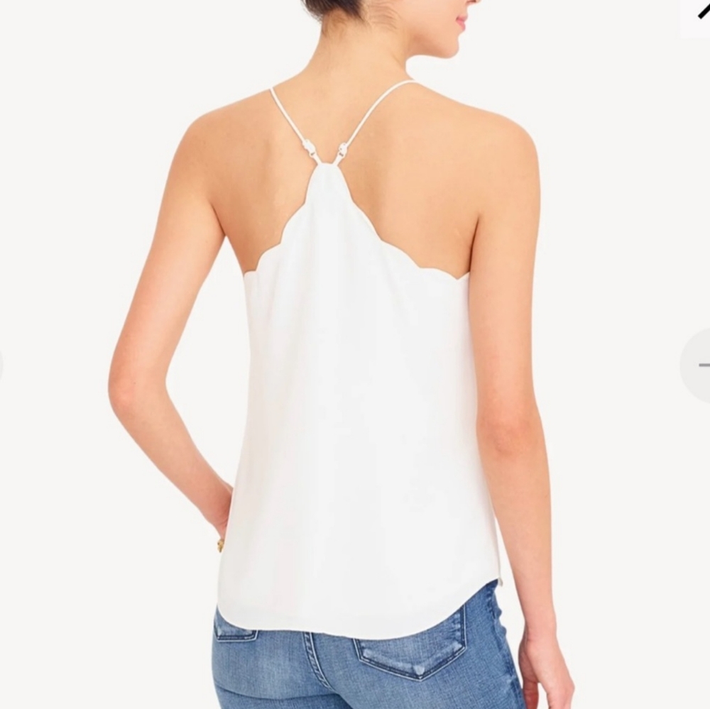J. Crew Scalloped Spaghetti Top Size 8 - Picture 3 of 10